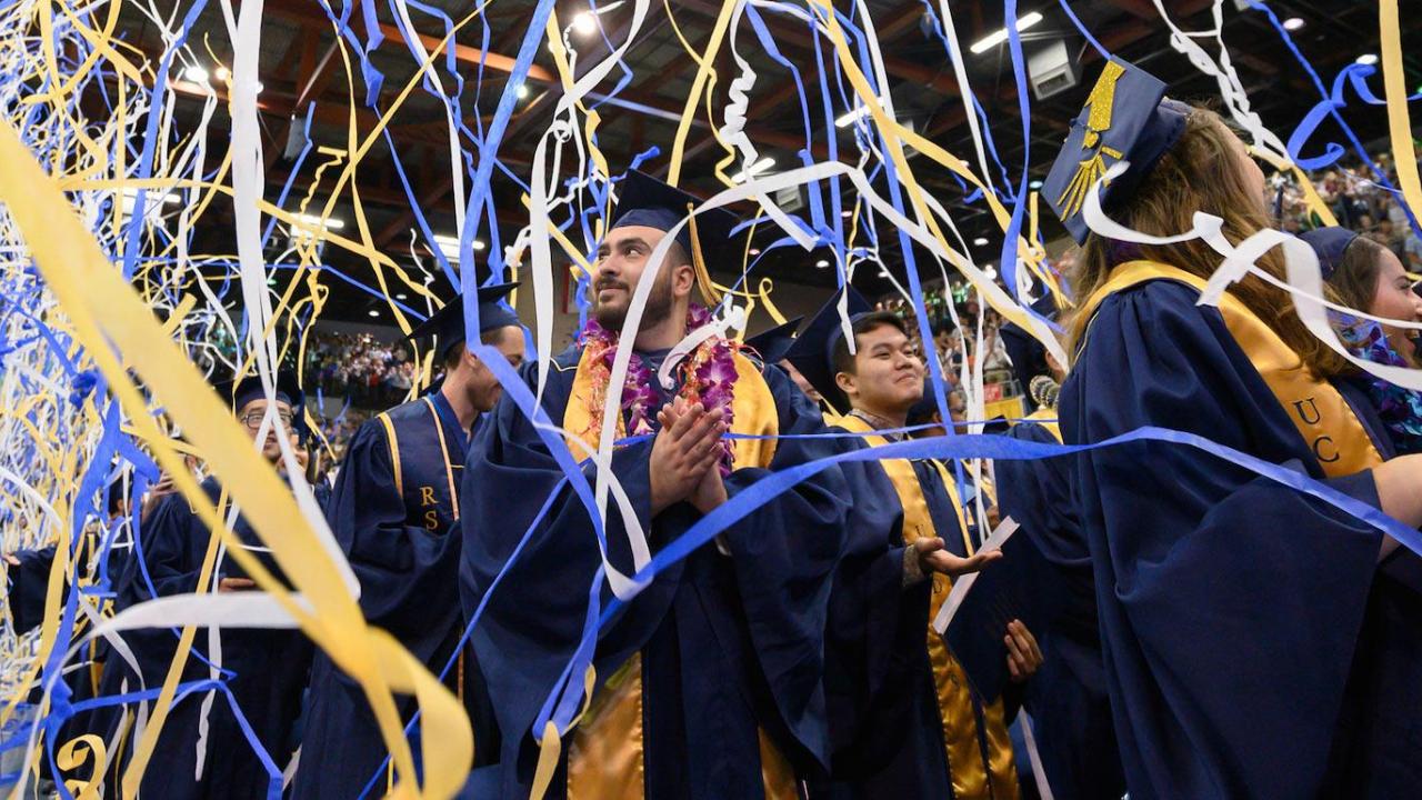 students at graduation