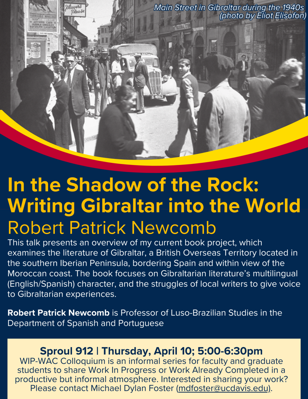 A flyer for the upcoming event, the text of which is written out above.
