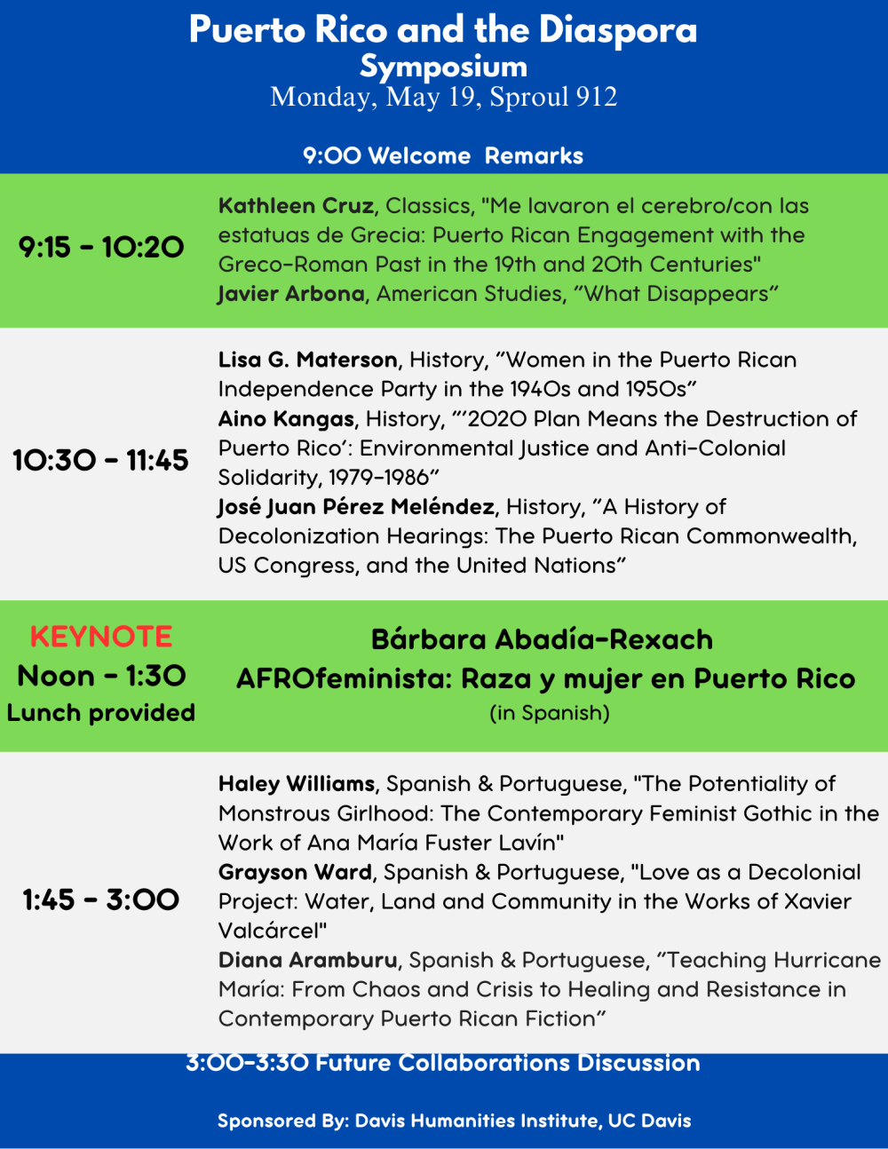 A flyer for the Puerto Rico and the Diaspora symposium.