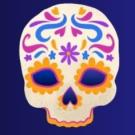 A colorful painted skull.