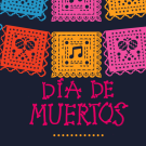 A colorful banner for the Dia De Muertos Event