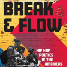 a book cover for Break & Flor with a black and white photo of three men on a colorful brick background