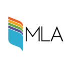 the logo for MLA, with a many colored stack of shapes