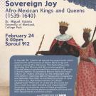 A flyer for the upcoming event, the text of which is written out above. A painting of royalty.