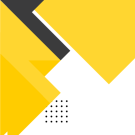 a collection of yellow geometric shapes